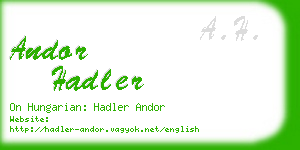 andor hadler business card